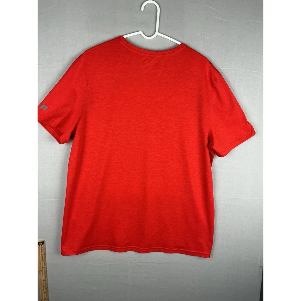 Russell Athletic Red Short Sleeve Performance Shirt Dri-Power Mens Size Large